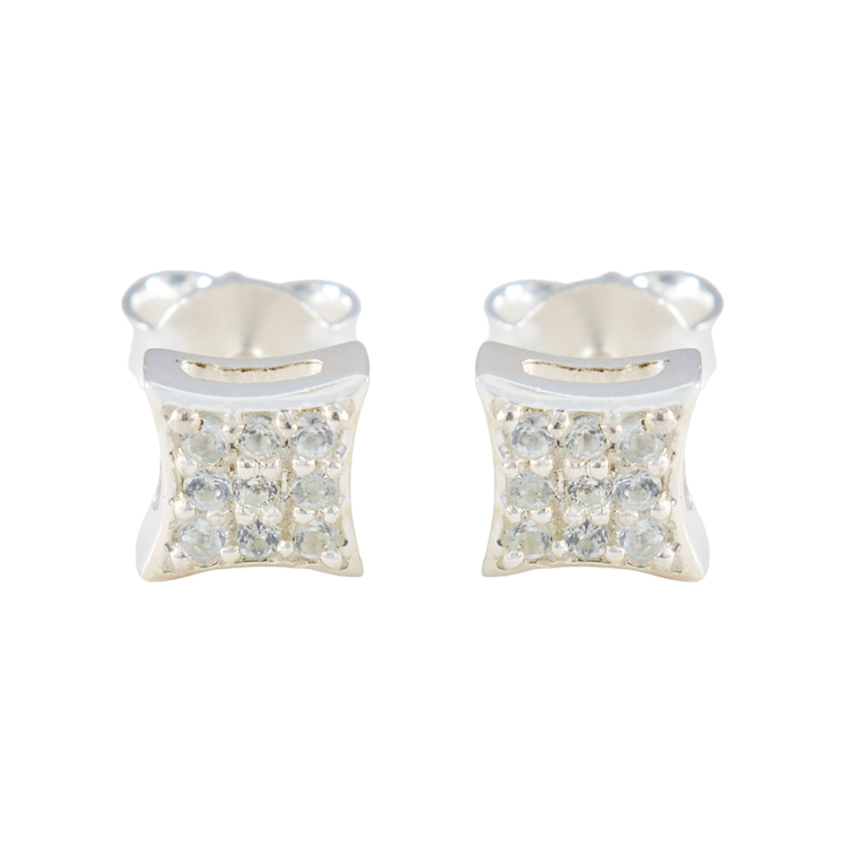 Victoria Blue Stud Earrings for Everyday Glam Blue Topaz Blue Stud