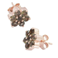 Victoria Brown Stud Earrings Online - Elegant Floral Design