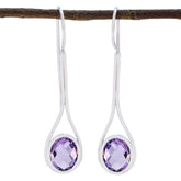 Victoria Dainty Gemstone Earrings for Everyday Glam Amethyst Purple Dangle