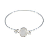 Victoria Mother's Day Bracelet with Elegant Gemstone Charm Rainbow Moonstone White