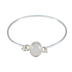 Victoria Mother's Day Bracelet with Elegant Gemstone Charm Rainbow Moonstone White