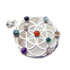 Victoria Multicolor Pendant with Gemstone Design