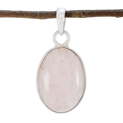 Victoria Pink Pendant Oval Rose Quartz Silver Jewelry Rose Quartz Pink Pink