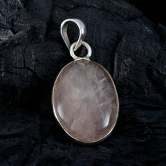Victoria Pink Pendant Oval Rose Quartz Silver Jewelry