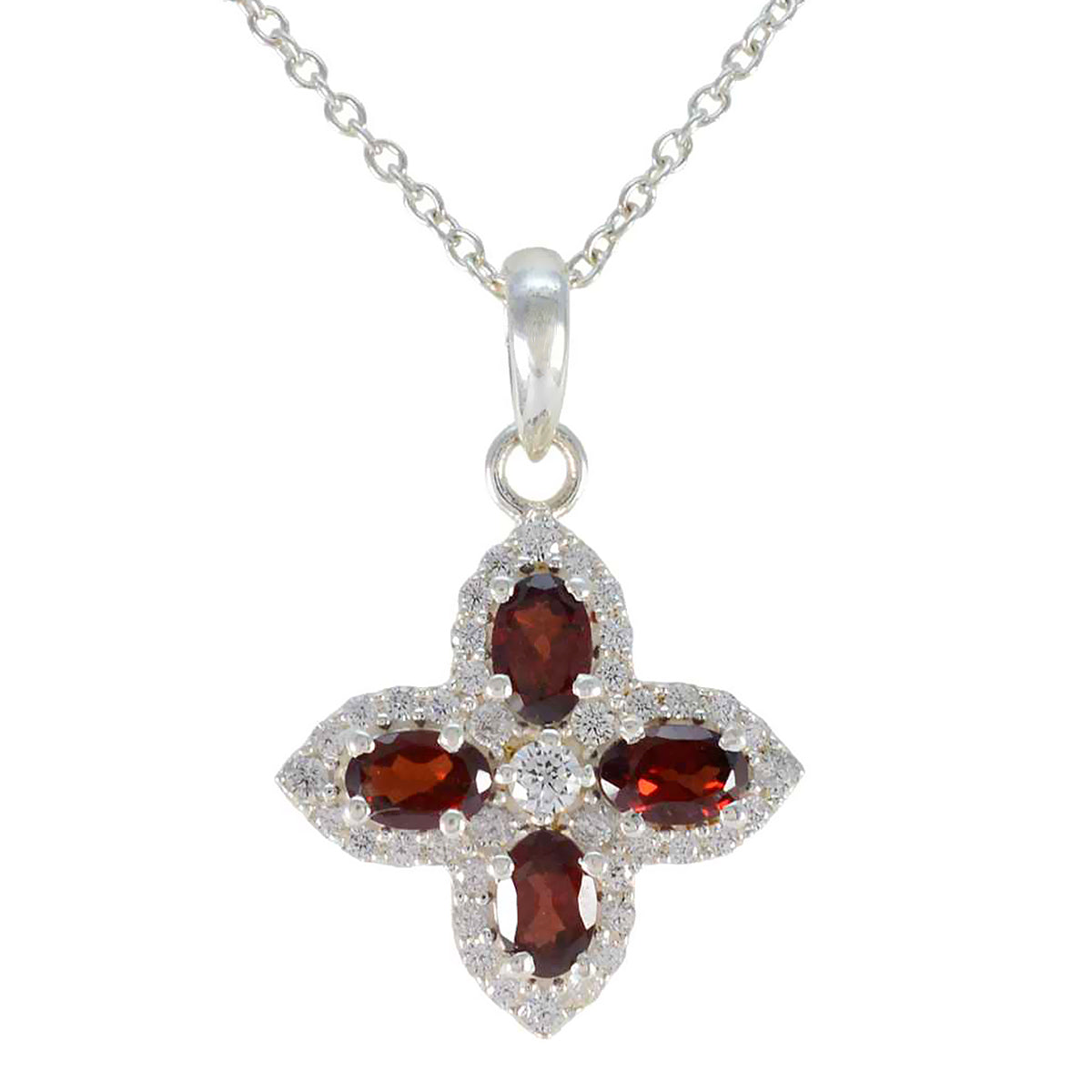 Victoria Red Pendant | Elegant Gemstone Jewelry Garnet Red Red