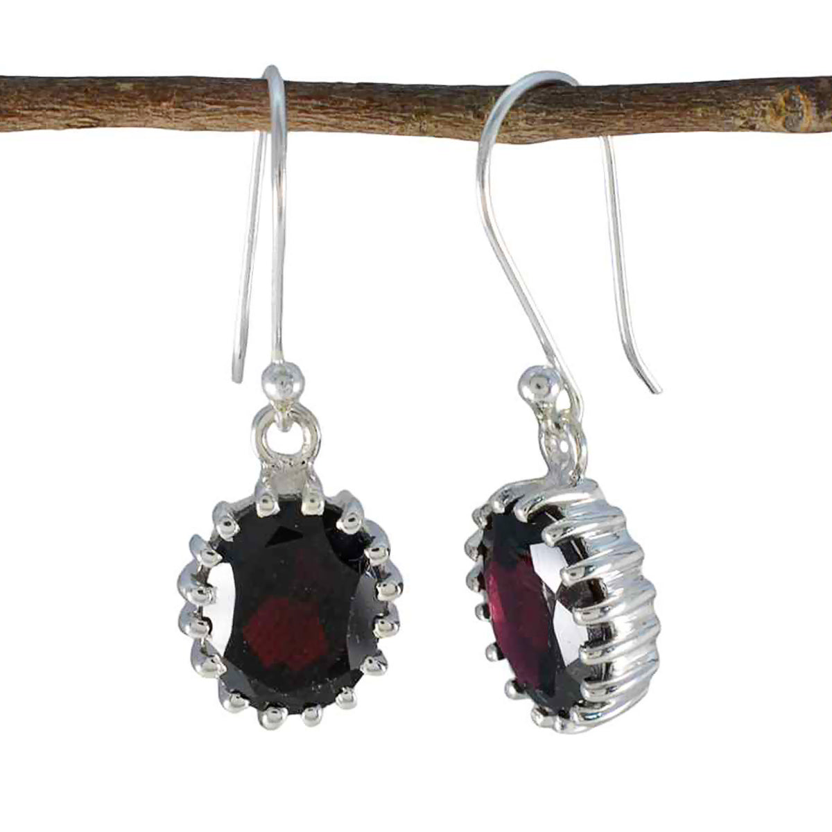 Victoria Red Solitaire Earrings for Everyday Glam Garnet Red Dangle