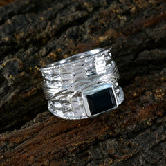 Sarah Victorian Black Solitaire Ring