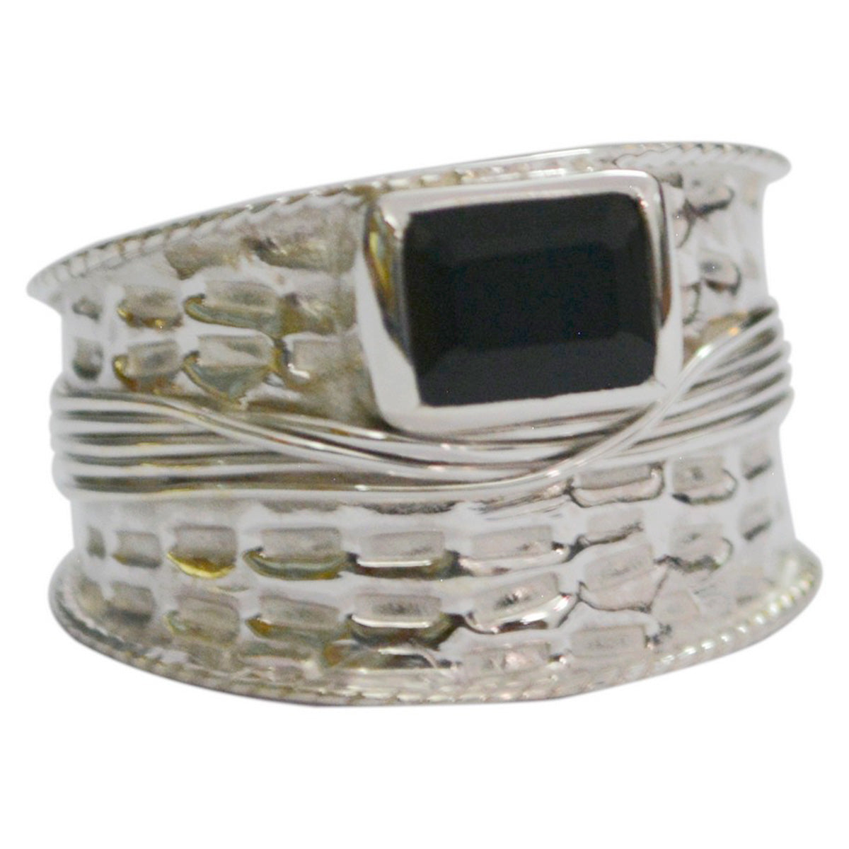 Sarah Victorian Black Solitaire Ring Black Onyx Black