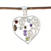 Eleanor Victorian Multicolor Pendant Heart-Shaped Gemstone Multi Stone multicolor Multicolor