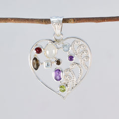 Eleanor Victorian Multicolor Pendant Heart-Shaped Gemstone