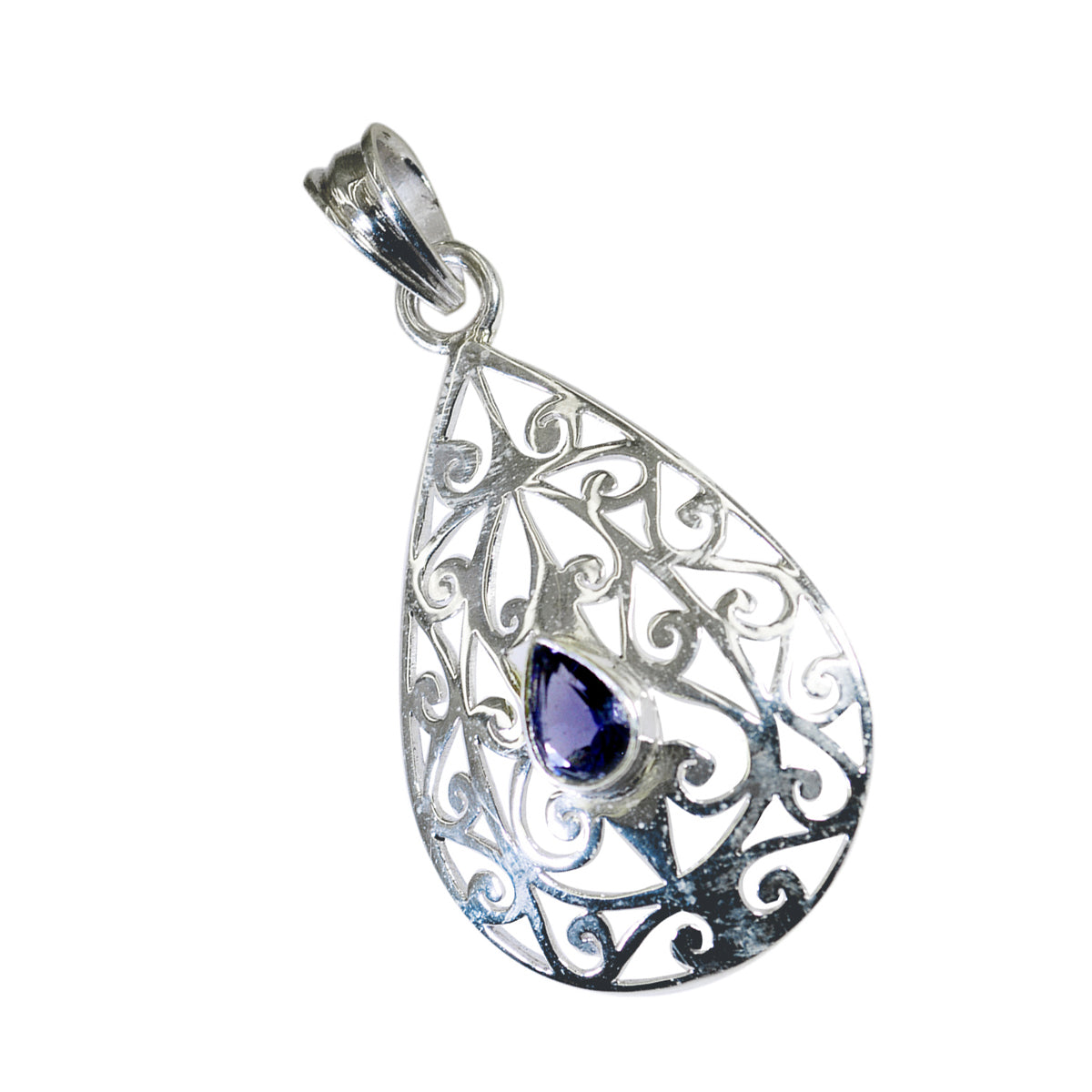Anna Elegant Blue Gemstone Pendant for Stylish Looks Iolite Blue Blue