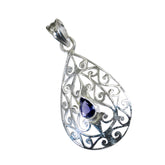 Anna Elegant Blue Gemstone Pendant for Stylish Looks Iolite Blue Blue