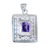Katarina Victorian Purple Pendant in Silver Design Amethyst Purple Purple