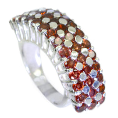 Julia Victorian red gemstone ring with multiple red stones set in silver band