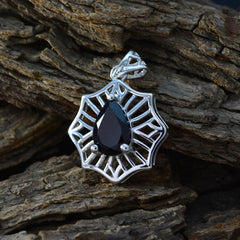 Charlotte Victorian Red Pendant Necklace in Silver