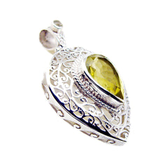 Camila Victorian Statement Pendant with Gemstone Elegance Lemon Quartz Yellow Yellow