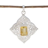 Violet Victorian Statement Pendant with Gemstone Detail Citrine Yellow Yellow