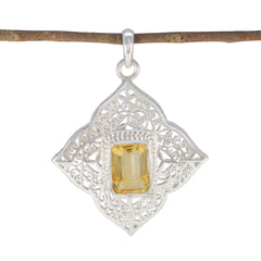 Violet Victorian Statement Pendant with Gemstone Detail Citrine Yellow Yellow