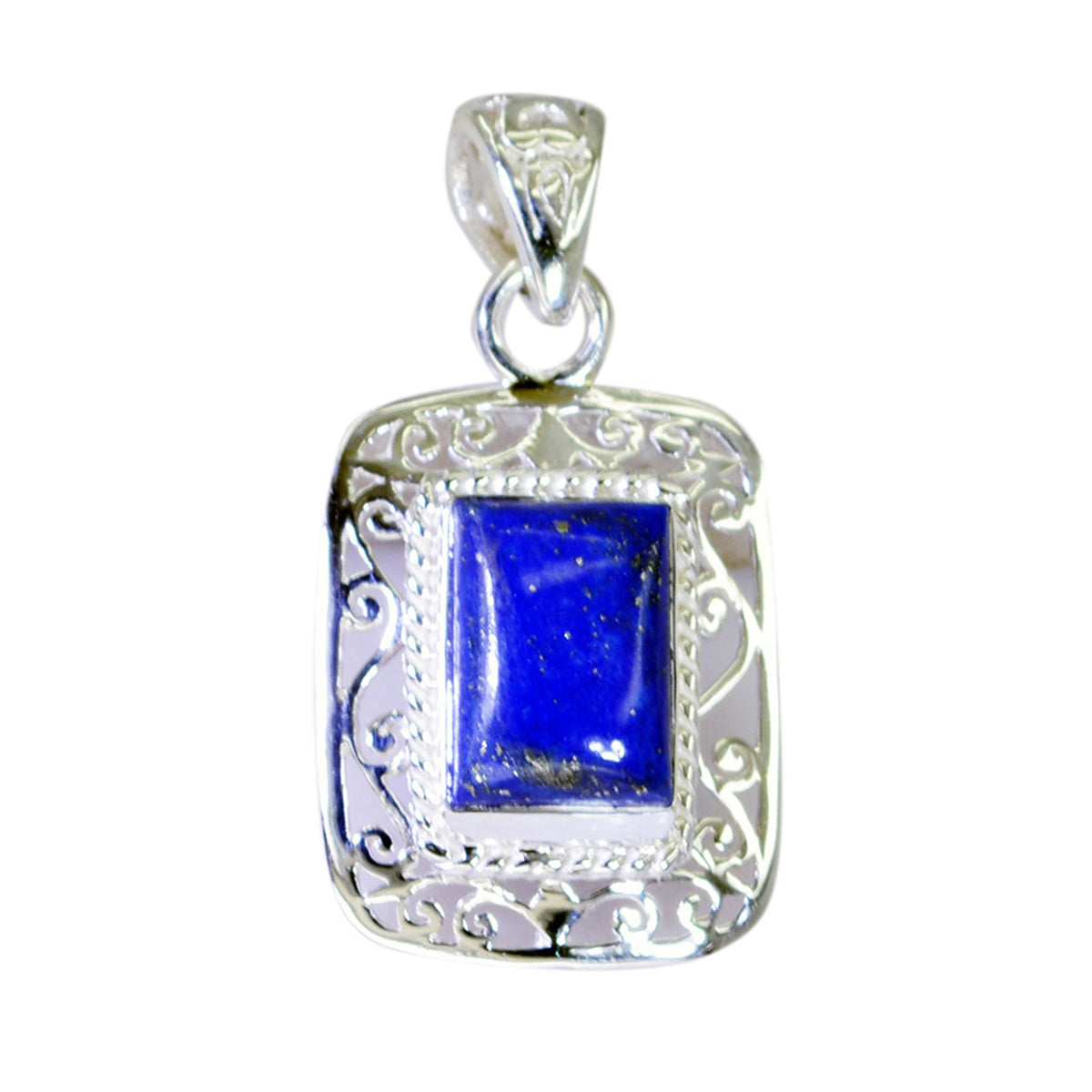 Penelope Vintage Blue Pendant with Intricate Design Lapis Lazuli Blue Blue