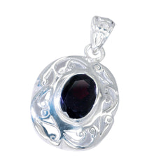 Sofía Vintage Gemstone Necklace Pendant in Silver Garnet Red Red