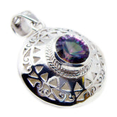 Julia Vintage Multicolor Pendant - Elegant Silver Design Mystic Quartz multicolor Multicolor