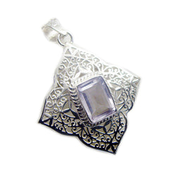 Yasmine Vintage Pink Statement Pendant in Silver