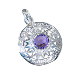 Fernanda Vintage Purple Gemstone Pendant - Elegant Charm