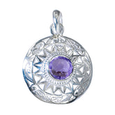 Fernanda Vintage Purple Gemstone Pendant - Elegant Charm Amethyst Purple Purple