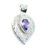 Andrea Vintage Purple Pendant - Elegant Silver Design Amethyst Purple Purple