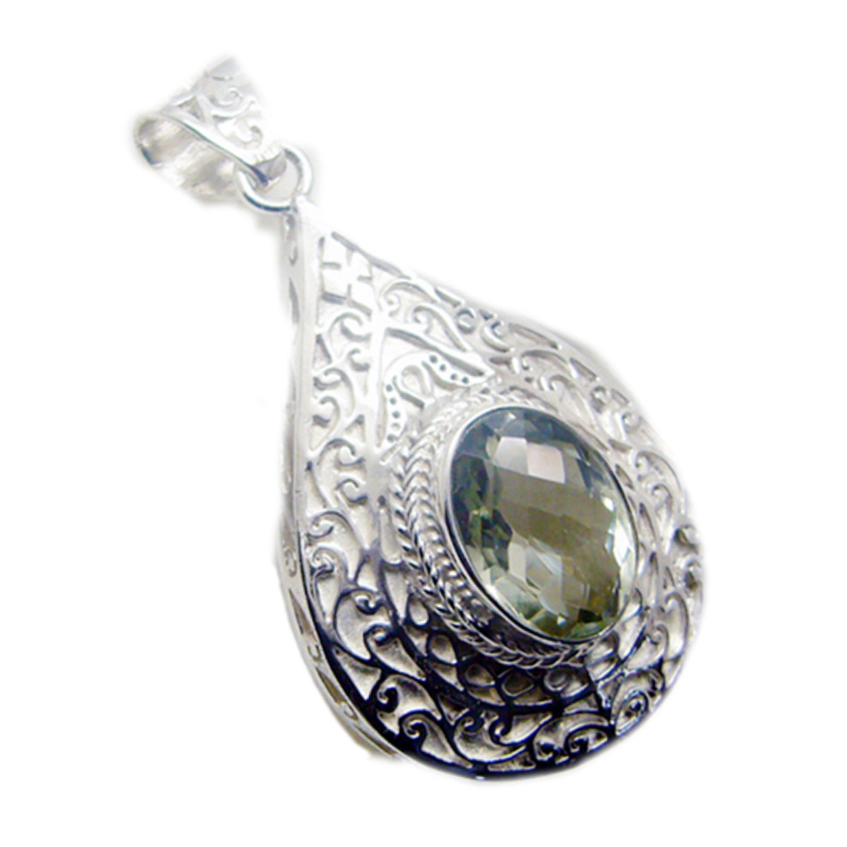 María Light Green Vintage Statement Pendant Green Amethyst Light Green Light Green