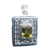 Kennedy Vintage Yellow Gemstone Pendant for Style Lemon Quartz Yellow Yellow