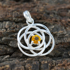 Victoria Vintage Yellow Pendant - Stylish Silver Jewelry