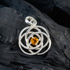 Victoria Vintage Yellow Pendant - Stylish Silver Jewelry