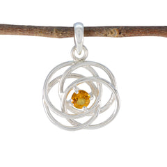 Victoria Vintage Yellow Pendant - Stylish Silver Jewelry Citrine Yellow Yellow