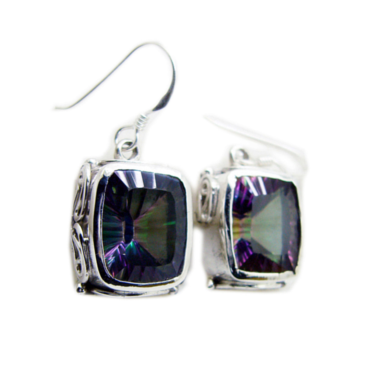 Violet Multicolor Dangle Earrings by Violet Mystic Quartz multicolor Dangle