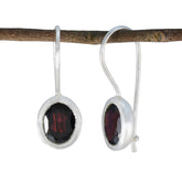 Violet Red Solitaire Earrings for Everyday Glam Garnet Red Dangle