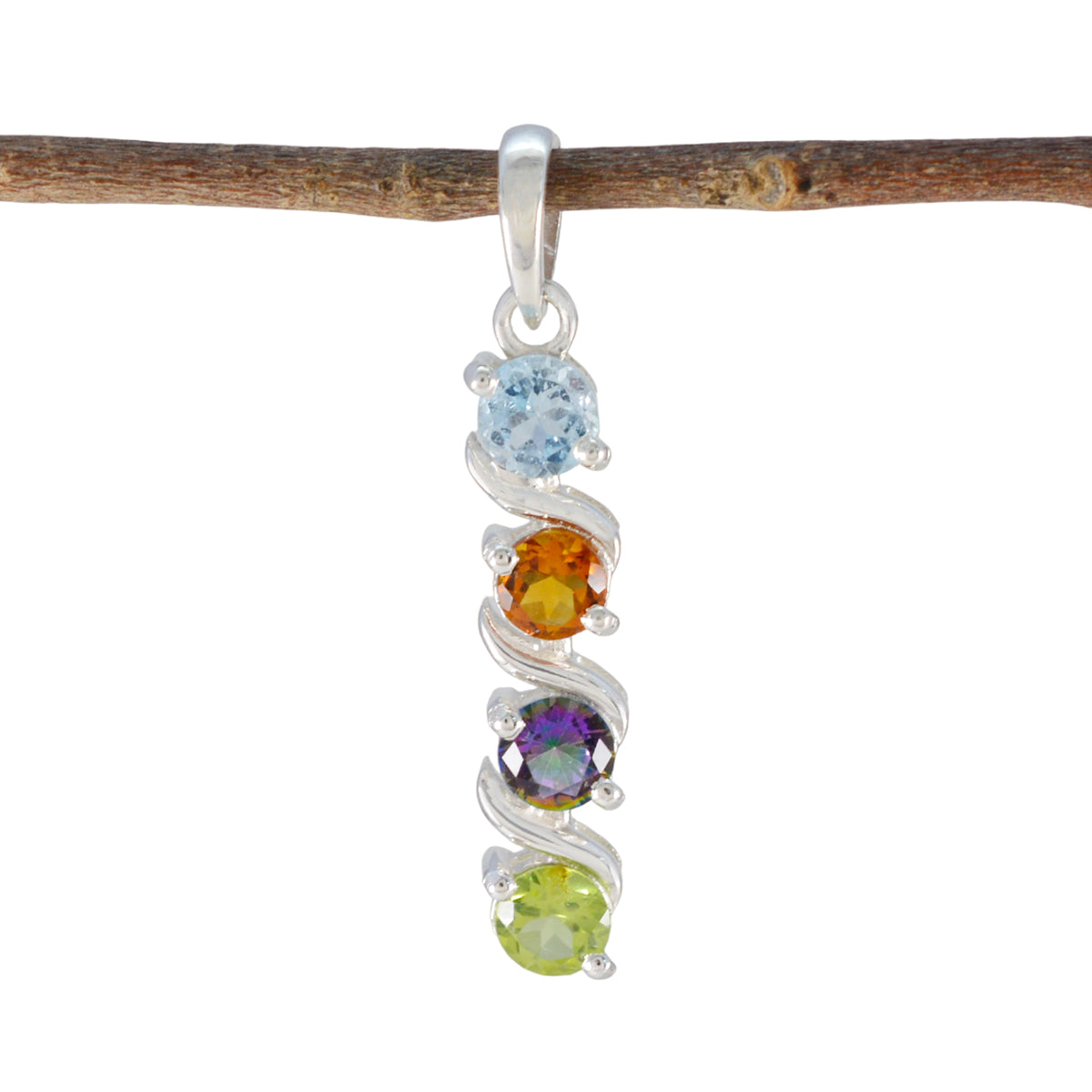 Violet Valentine Pendant - Colorful Gemstone Charm Multi Stone multicolor Multicolor
