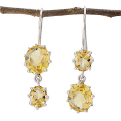Violet Yellow Dangle Earrings for Vibrant Style Citrine Yellow Dangle