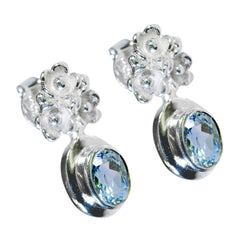 Wen Blue Solitaire Earrings for Glamorous Look