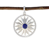 Sofía Whisper-Thin Moon Pendant - Elegant Silver Jewelry Lapis Lazuli Blue Blue