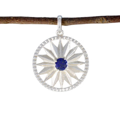 Sofía Whisper-Thin Moon Pendant - Elegant Silver Jewelry Lapis Lazuli Blue Blue