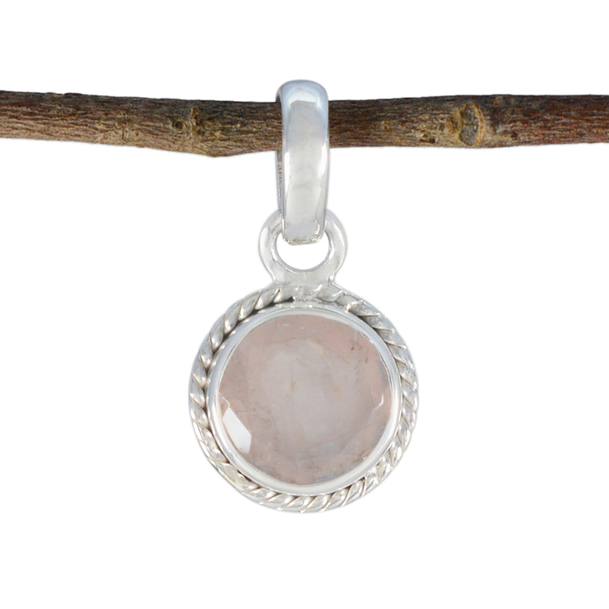 Rebeca Pink Rope-Wire Whisper-thin Pendant Rose Quartz Pink Pink