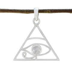Ivana Whisper-Thin Pendant Jewelry with Triangle Eye Design Rainbow Moonstone White White