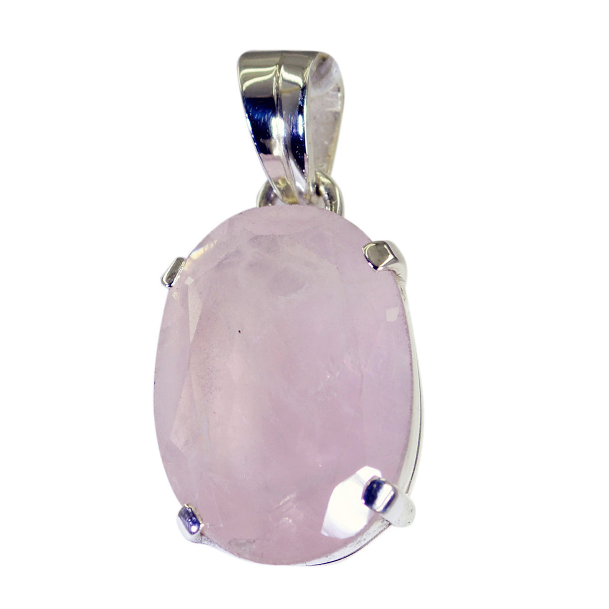 Sofía Whisper-thin Pendant Necklace with Rose Quartz Rose Quartz Pink Pink