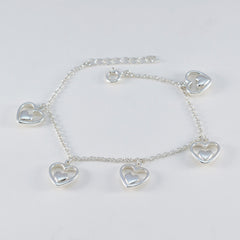 Sarah Whisper-Thin Silver Bracelet with Heart Charms