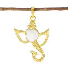 Sara White Boho Statement Pendant Mother of Pearl White White