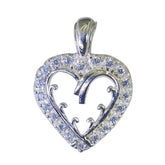 Nova White Bubble Classic Pendant Heart-Shaped Sparkle White CZ White White