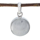 Micaela White Bubble Pendant Necklace Round Silver Charm Rainbow Moonstone White White