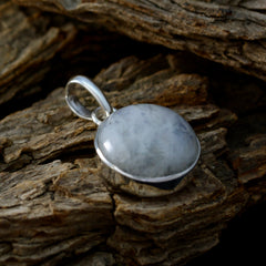 Micaela White Bubble Pendant Necklace Round Silver Charm