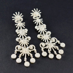 Dewi White Chunky Stud Earrings for Glam Occasion